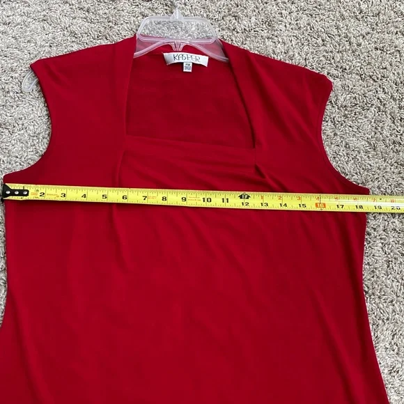 Kasper Red Sleeveless Blouse - Picture 6 of 7